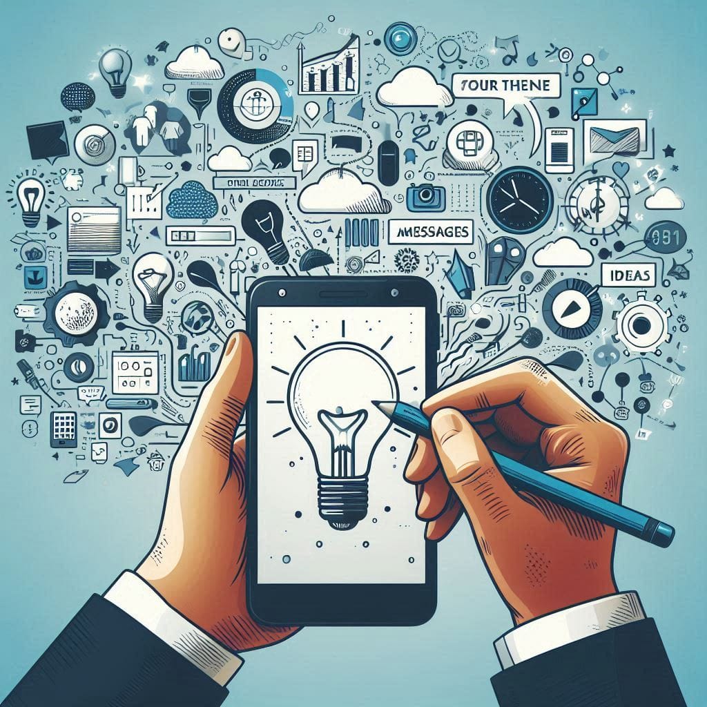 Como Usar o ChatGPT do Jeito Certo (Mesmo Sendo Iniciante) Pessoa comum usando ChatGPT no celular, com ideias, mensagens e gráficos surgindo da tela