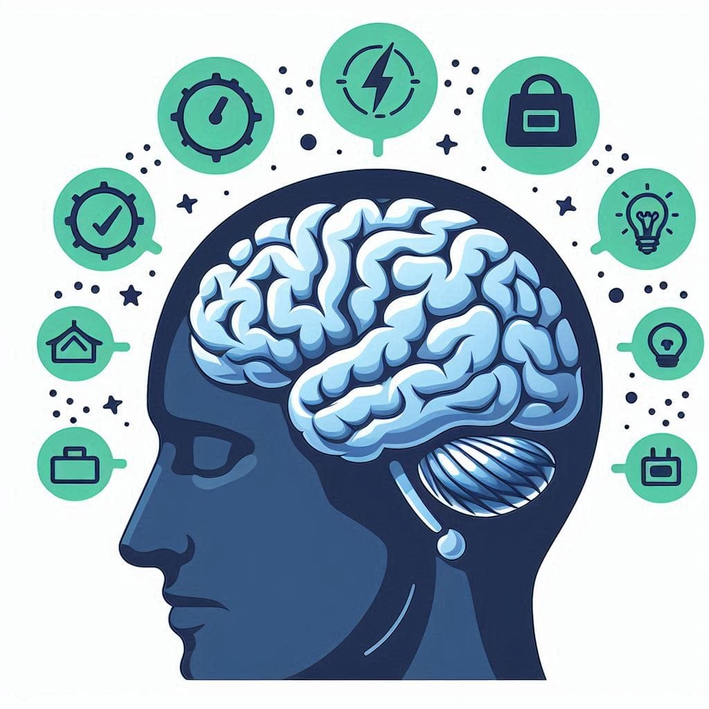 Mindfulness: O Segredo Esquecido para Produtividade sem Esgotamento (e Como Ele Transforma Sua Saúde) Cérebro em modo de recarga, simbolizando pausas estratégicas para produtividade.