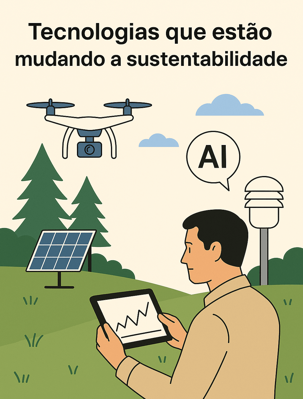 Soluções Tecnológicas para Sustentabilidade Infográfico - Soluções Tecnológicas - Sustentabilidade