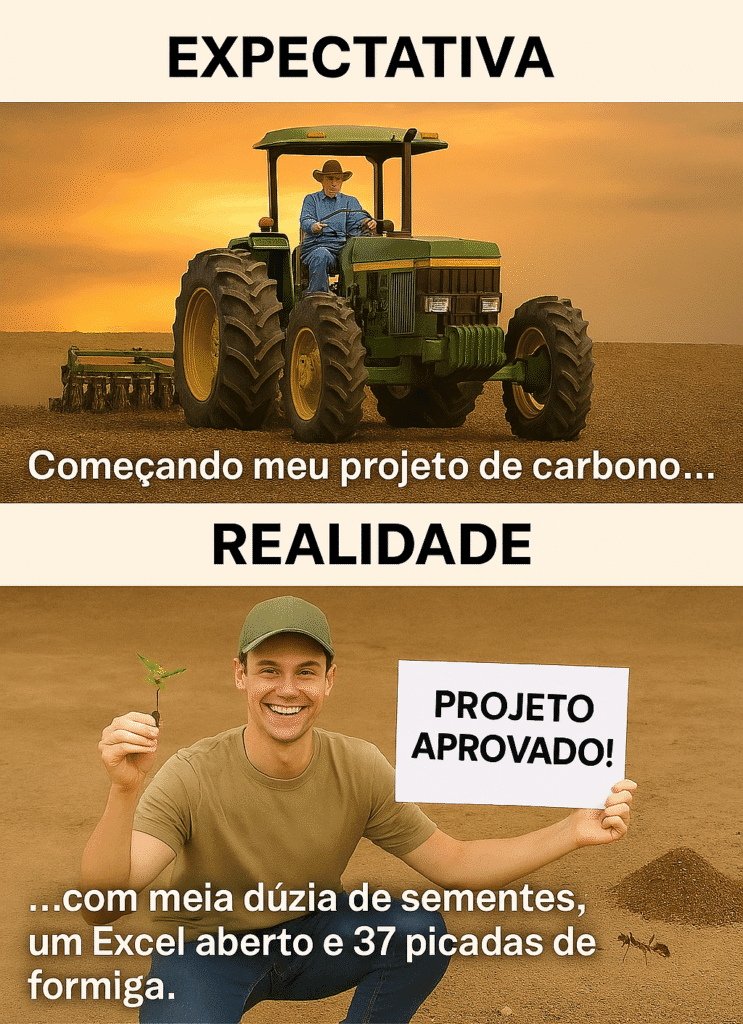 Créditos de Carbono: 4 Projetos com Renda e Impacto Meme - Expectativa x Realidade