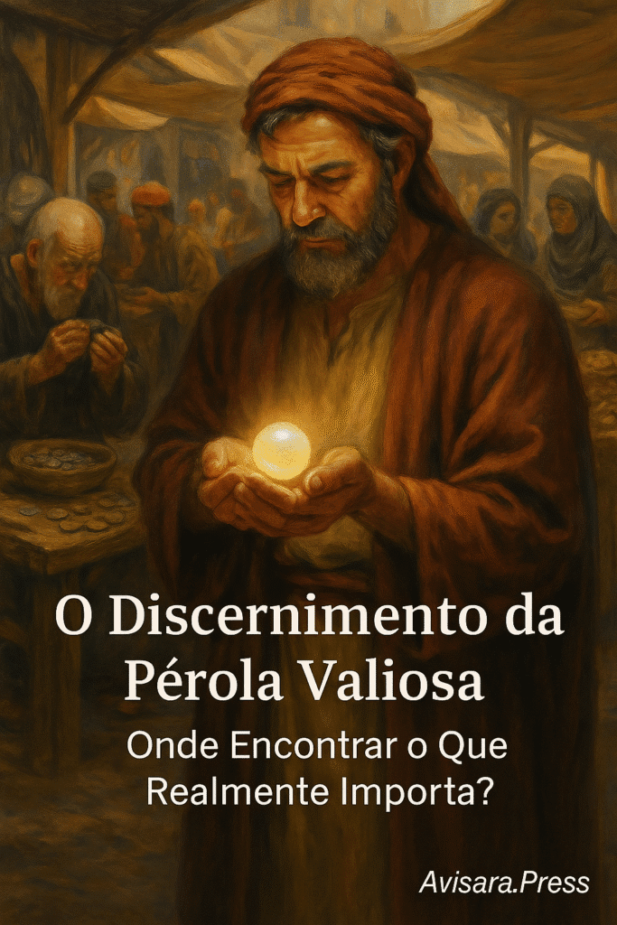A Parábola da Pérola de Valor: Comerciante discernindo pérola valiosa