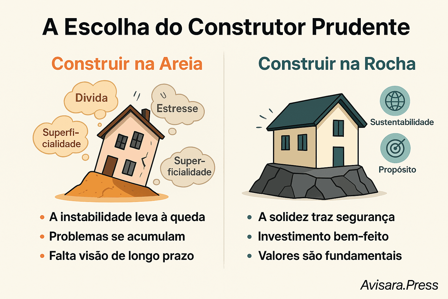 Construção na Rocha: Estabilidade e Propósito em Sua Vida Infográfico: Construção na Rocha: Estabilidade e Propósito em Sua Vida