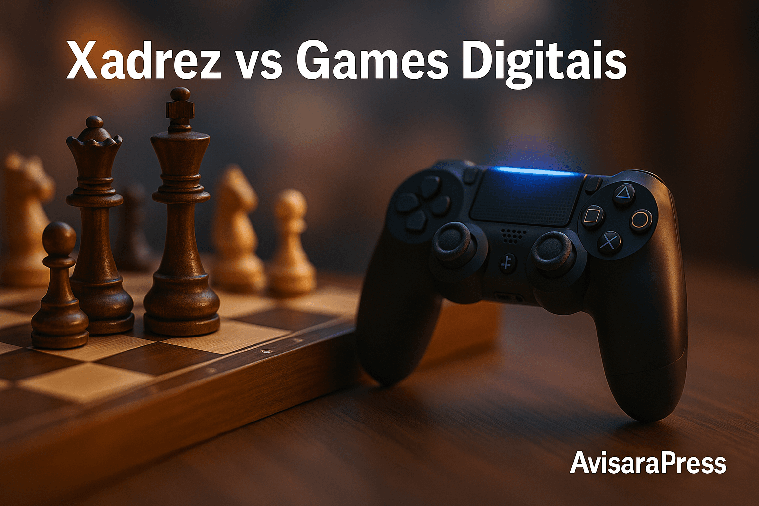 Xadrez e Games Digitais lado a lado mostrando estímulos cognitivos