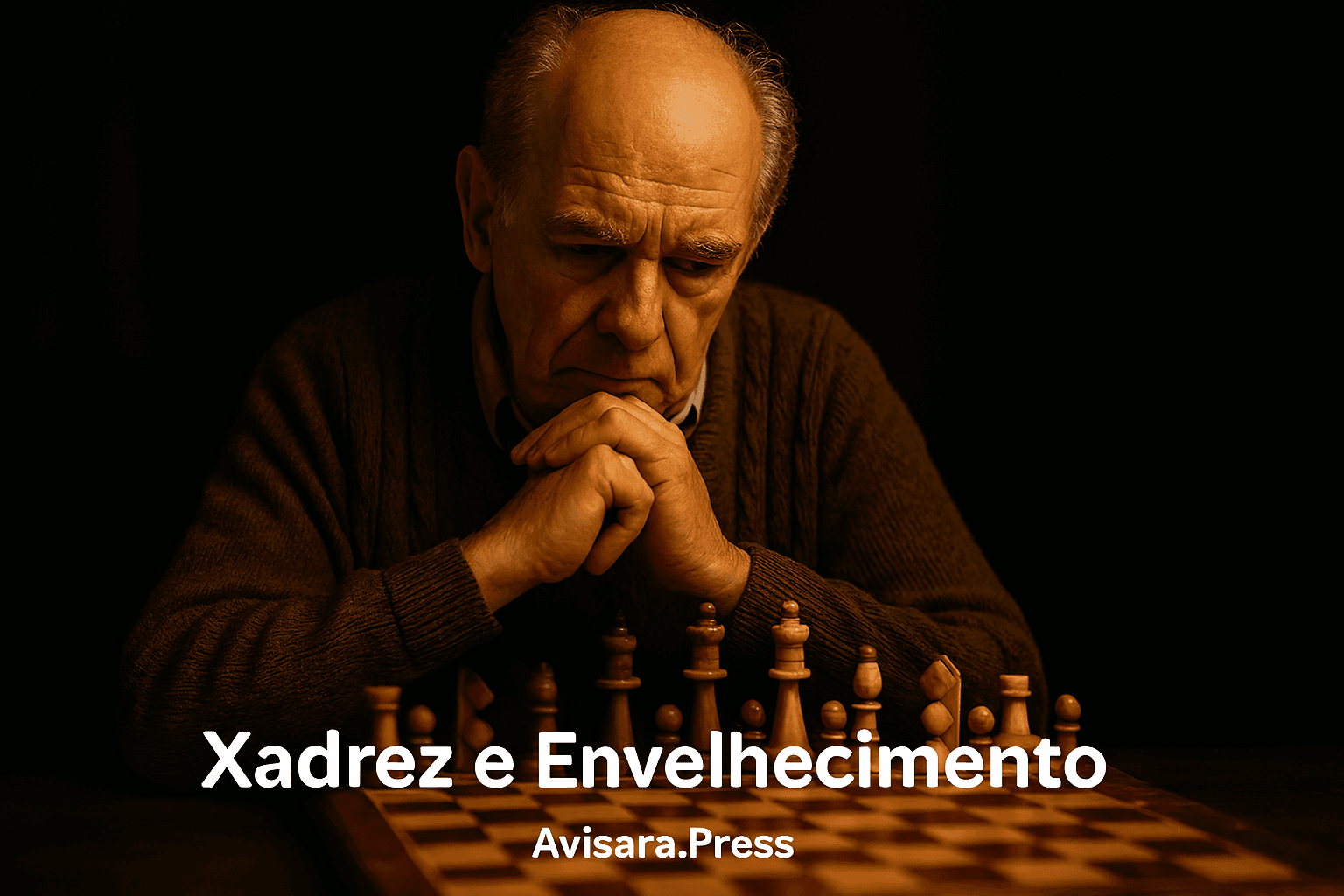 Xadrez e Envelhecimento: Como o Jogo Fortalece o Cérebro na Terceira Idade Xadrez e Envelhecimento: Idoso jogando Xadrez