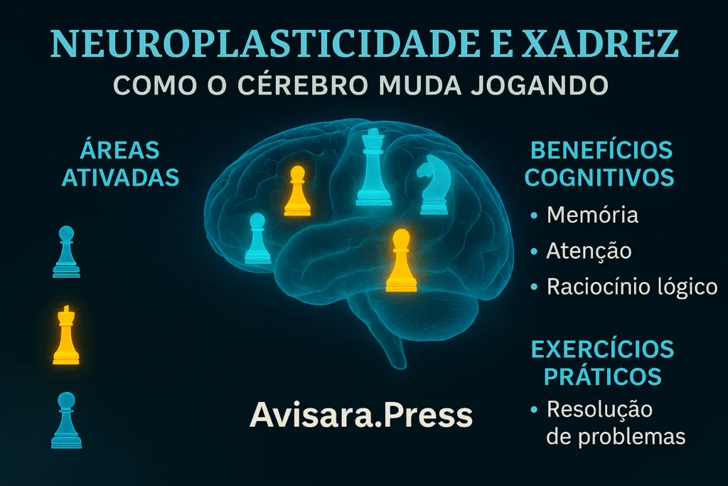Infográfico: Principais efeitos do xadrez no cérebro.