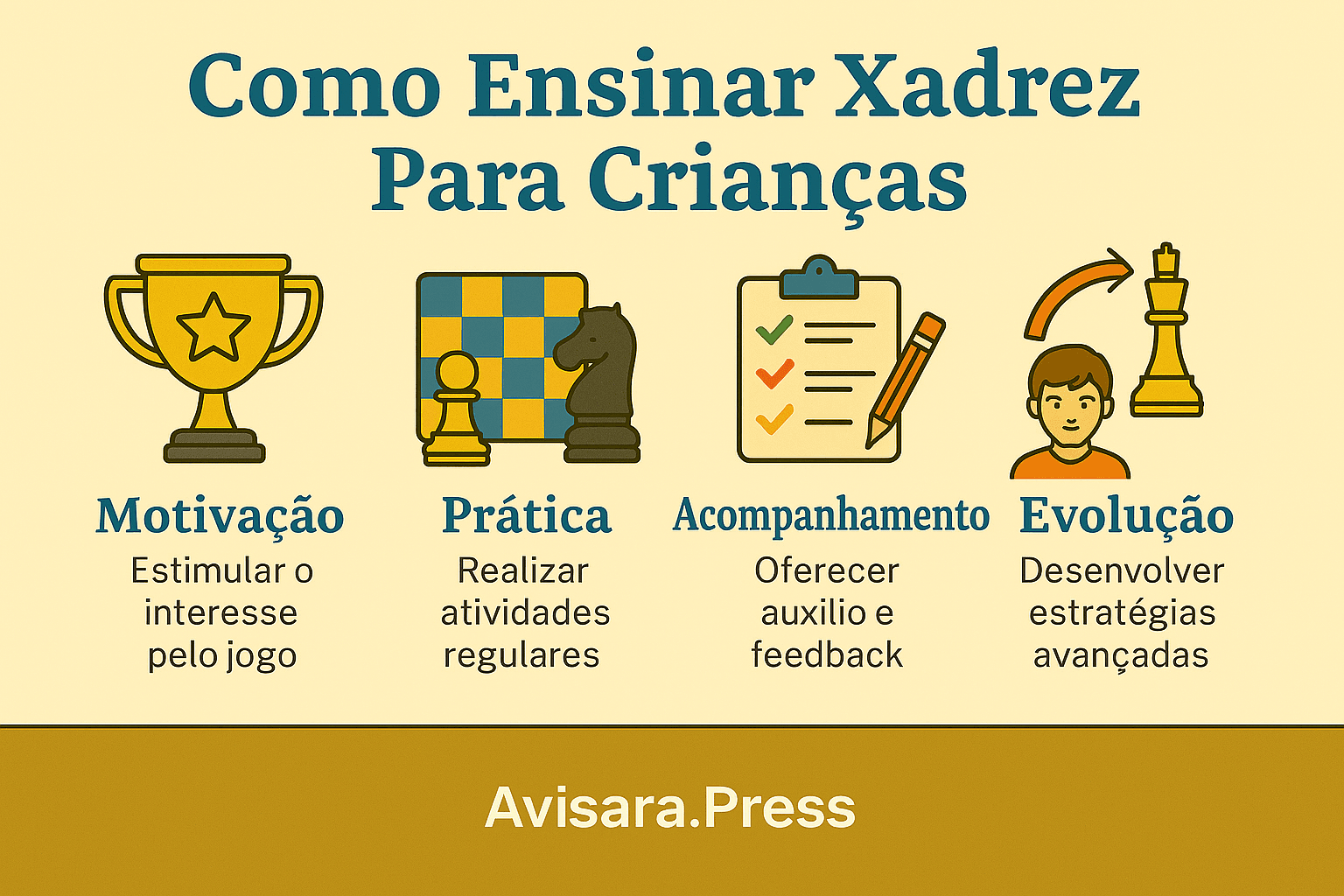 ♟️ Como Ensinar Xadrez para Crianças de Forma Divertida e Educativa Infográfico Como Ensinar Xadrez Para Crianças