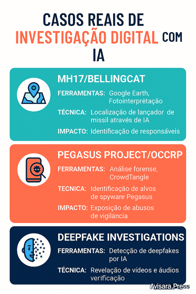 Infografico Casos Reais de Investigação Digital com IA