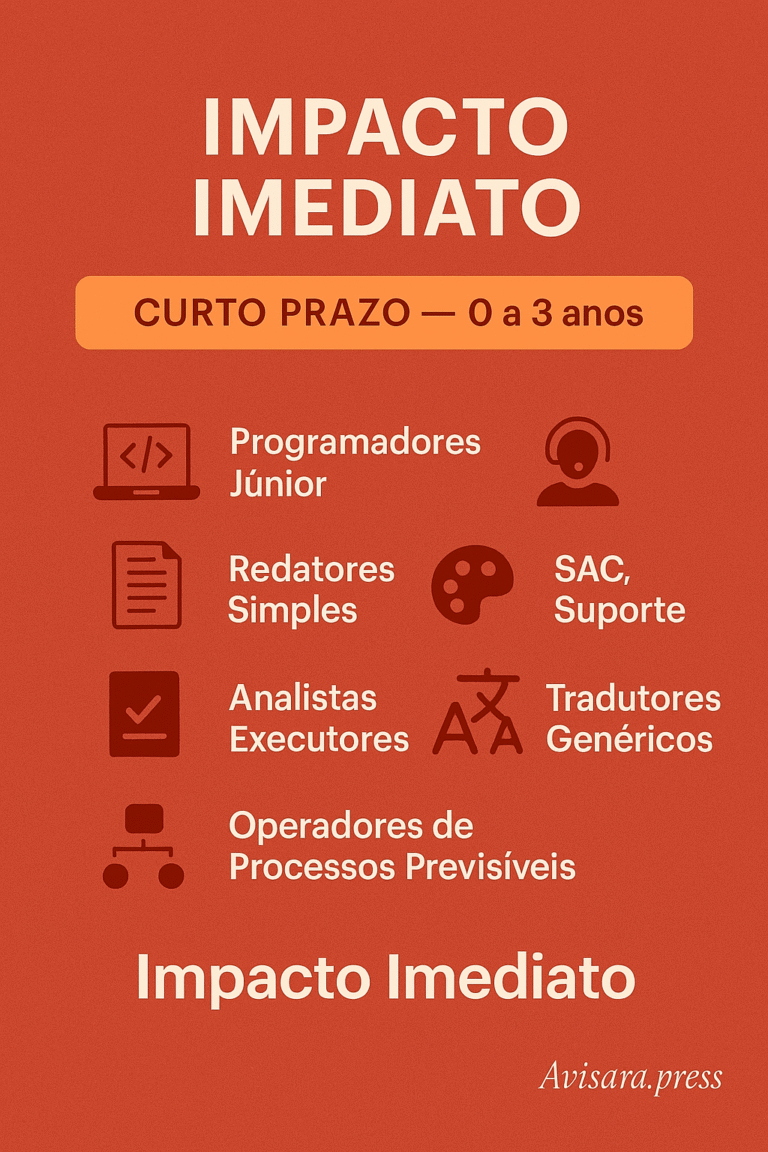 A Era da Superinteligência Começou Sem Aviso Profissões em Risco (0–3 anos)